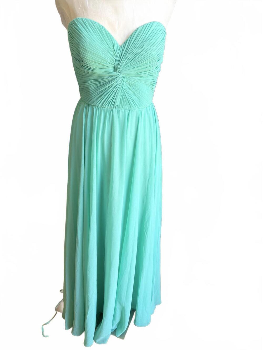 Cinderella Divine Mint Strapless Pleated Gown SZ 10